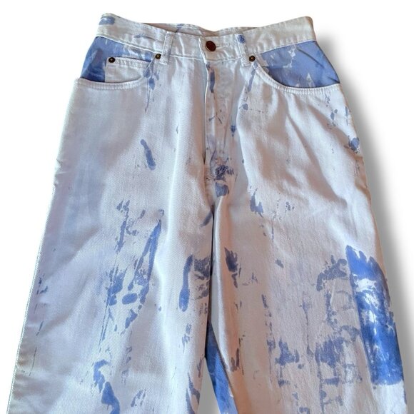 Vintage 1980s Womens Mom Jeans Sz 25" Waist Blue Denim High Rise Tapered Leg - Picture 4 of 10